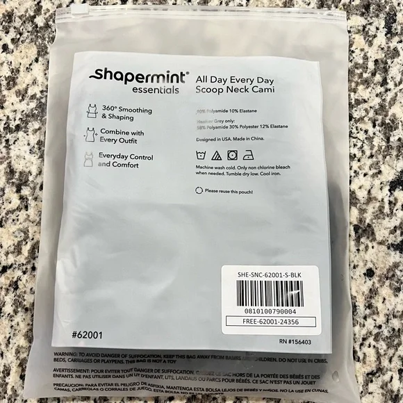 Shapermint NWT Scoup Neck Cami Essentials All Day Every Day Black Size Small - Picture 6 of 11